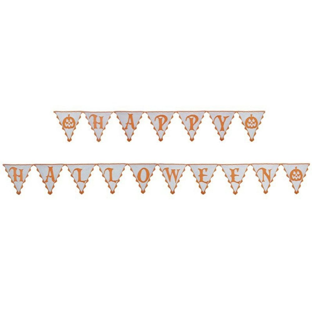 15' USA Made Happy Halloween Lace Pennant Banner